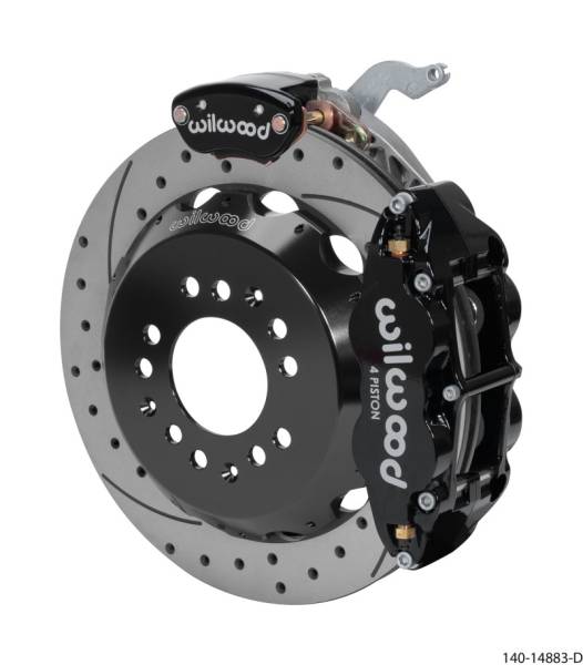 Wilwood - Wilwood Narrow Superlite 4R-MC4 Black Rear Kit 12.88in Drilled Rotor 88-96 Chevy Corvette C4 - 140-14883-D