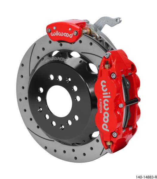 Wilwood - Wilwood Narrow Superlite 4R-MC4 Red Rear Kit 12.88in Drilled Rotor 88-96 Chevy Corvette C4 - 140-14883-DR