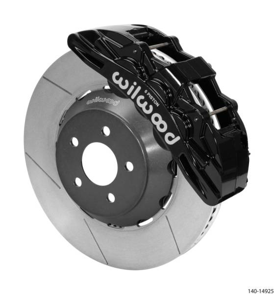 Wilwood - Wilwood SX6R Front Brake Kit 15in Lug Drive Rotor Slotted Black w/ Lines 15+ Ford Mustang - 140-14925