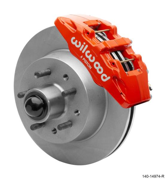 Wilwood - Wilwood Dynapro 6 Front Hub Kit 11.86in 51-59 Chevrolet 1500 1/2 Ton - Red - 140-14974-R