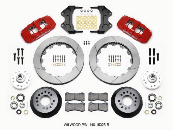 Wilwood - Wilwood AERO6 Front Hub Kit 15.00-Red WWE ProSpindle - 140-15025-R