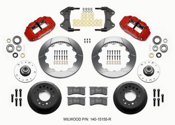 Wilwood - Wilwood Narrow Superlite 6R Front Hub Kit 12.88in Red WWE ProSpindle (5x4.75in 5x5.00in Hub) - 140-15155-R