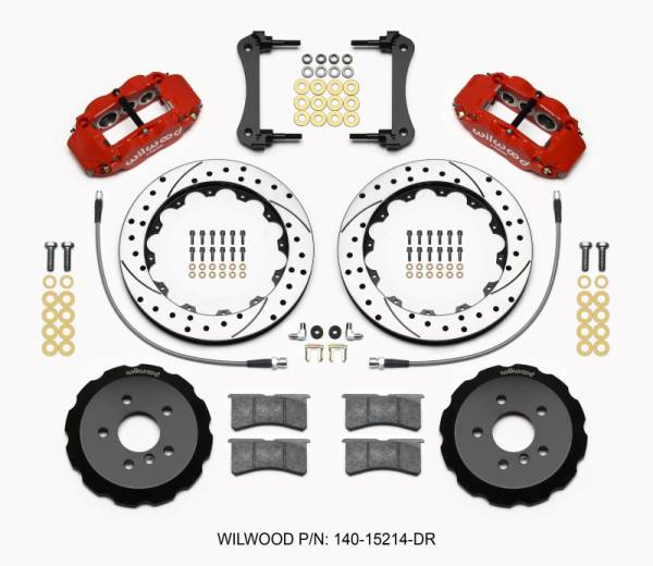 Wilwood - Wilwood Narrow Superlite 6R Front Hat Kit 12.88in Drill Red 2014-2015 Mini Cooper w/Lines - 140-15214-DR
