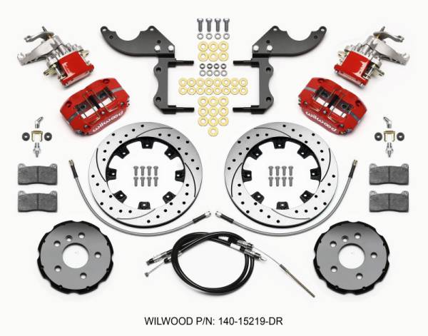 Wilwood - Wilwood Dynapro Radial4 / MC4 Rear Kit 12.19 Drilled Red 2014-2015 Mini Cooper w/Lines & Cables - 140-15219-DR