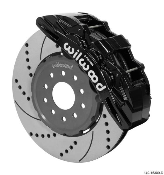 Wilwood - Wilwood SX6R Front Brake Kit 14in SRP Slotted/Drilled Black 05-13 Chevy Corvette - 140-15309-D