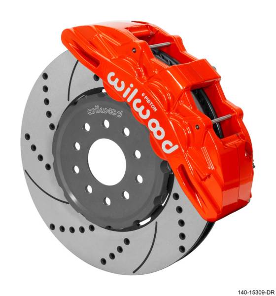 Wilwood - Wilwood SX6R Front Brake Kit 14in SRP Slotted/Drilled Red 05-13 Chevy Corvette - 140-15309-DR