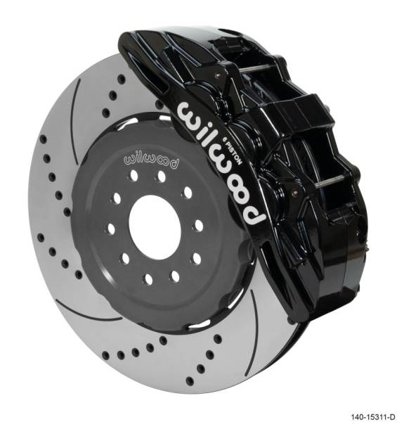 Wilwood - Wilwood SX6R Front Brake Kit 15in SRP Slotted/Drilled Black 05-13 Chevy Corvette - 140-15311-D