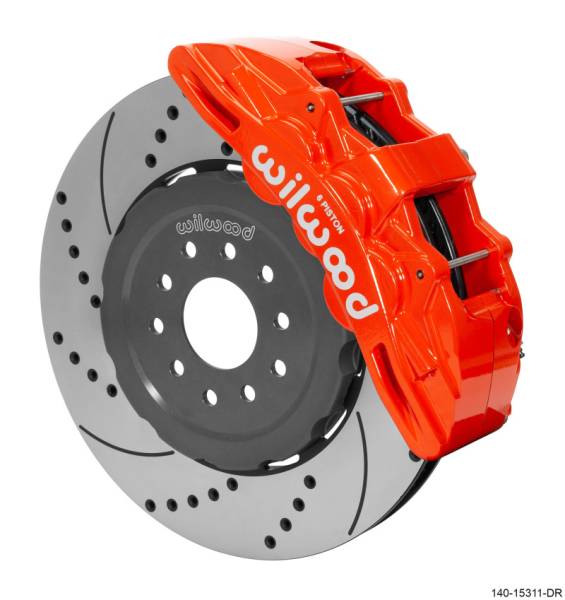 Wilwood - Wilwood SX6R Front Brake Kit 15in SRP Slotted/Drilled Red 05-13 Chevy Corvette - 140-15311-DR