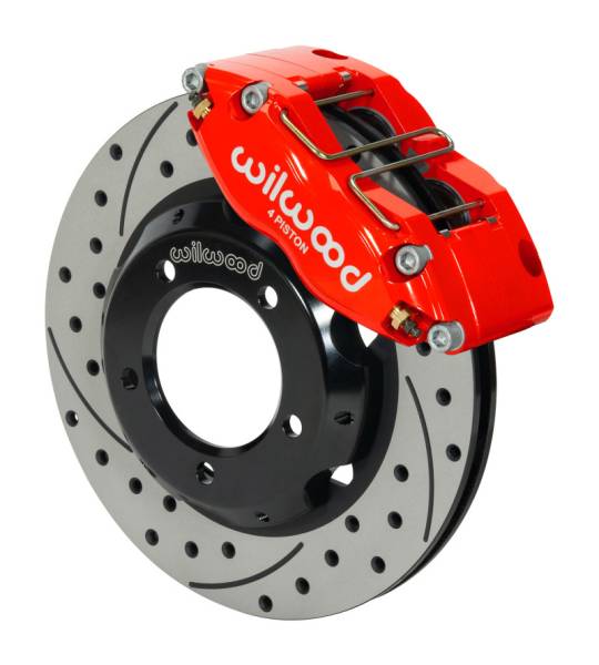 Wilwood - Wilwood Dynapro Radial Front Kit 11in Drilled & Slotted Red 61-67 Jaguar XKE w/ Lines - 140-15395-DR