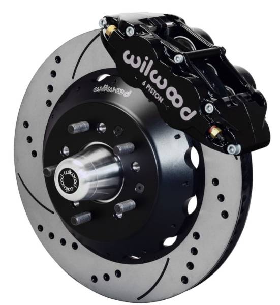 Wilwood - Wilwood Narrow Superlite 6R Dust-Seal Front Hub Kit 14.00in Drilled 1965-1969 Mustang Drum Spindle - 140-15407-D