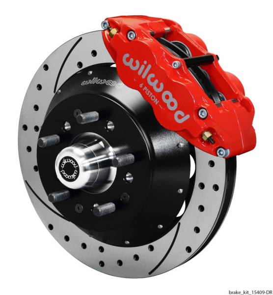 Wilwood - Wilwood Narrow Superlite 6R Dust Seal Front Hub Kit 14.00in Drill Red 67-69 Camaro 64-72 Nova - 140-15409-DR