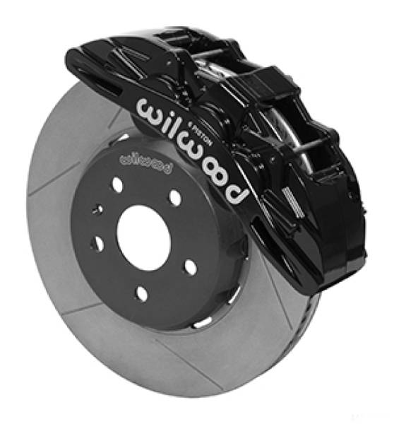 Wilwood - Wilwood SX6R Front Brake Kit 14in Slotted Rotors Black Calipers w/ Lines 16-19 Chevrolet Camaro SS - 140-15438