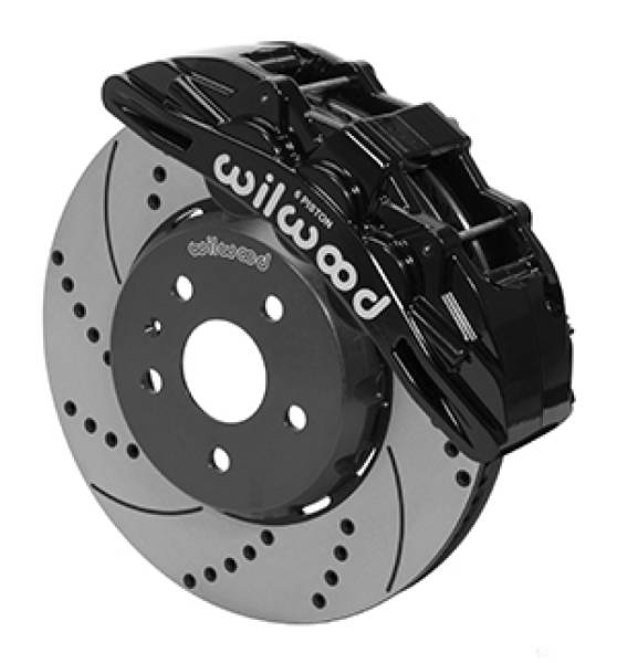 Wilwood - Wilwood SX6R Front Brake Kit 14in SRP Slotted/Drilled Black 16-19 Chevy Camaro SS - 140-15438-D