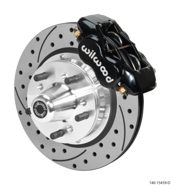 Wilwood - Wilwood Forged Dynalite Pro Front Kit 11.00in Rotor 5x4.00in BC 65-72 SRP Drilled & Slotted - Black - 140-15459-D