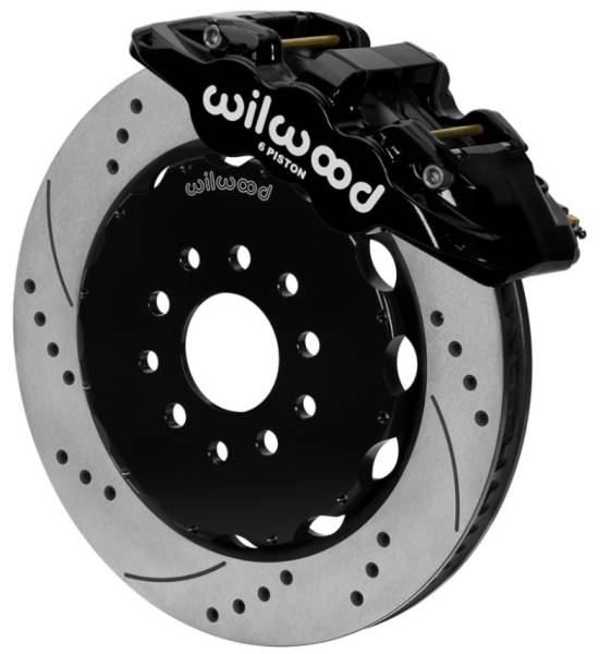 Wilwood - Wilwood AERO6 Front Big Brake Kit 14.00in Drilled Black Rotor - 97-13 Chevrolet Corvette C5/C6/Z06 - 140-15705-D
