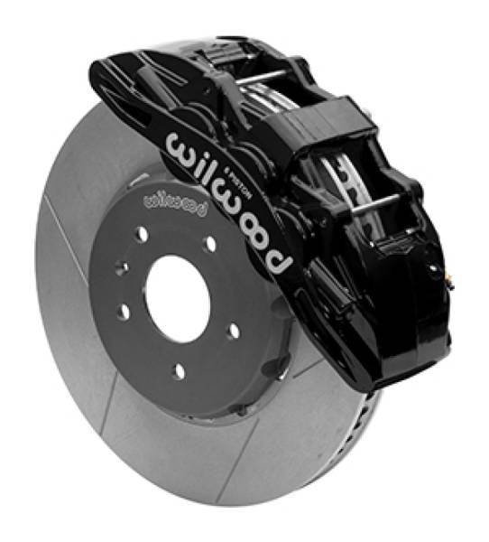 Wilwood - Wilwood 14-19 Chevrolet Corvette SX6R Front Brake Kit 14in SRP Slotted/Drilled Black - w/ Lines - 140-15722