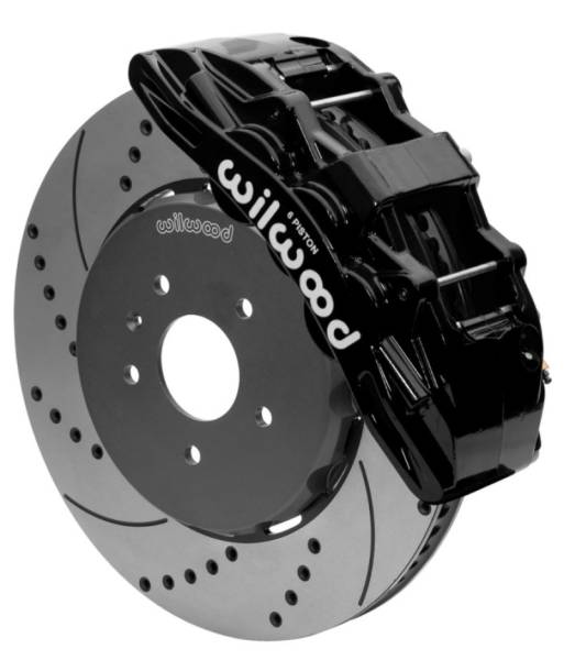 Wilwood - Wilwood SX6R Front Brake Kit 15in SRP Slotted/Drilled Black w/ Lines 14+ Chevy Corvette C7 - 140-15743-D