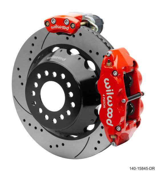 Wilwood - Wilwood Narrow Superlite 4R Rear P-Brk Kit 14.00in Rotor Big Ford New Style 2.50in Offset - SRP Red - 140-15845-DR