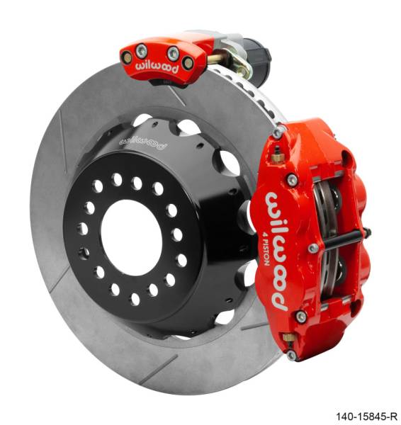 Wilwood - Wilwood Narrow Superlite 4R Rear P-Brk Kit 14.00in Rotor Big Ford New Style 2.50in Offset - Red - 140-15845-R