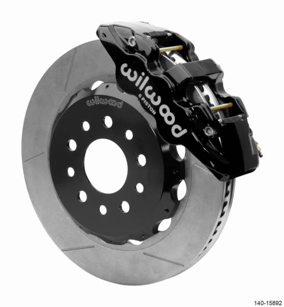 Wilwood - Wilwood AERO6 Front Hat Kit 14.00 Black 2018-Up Jeep JL w/Lines - 140-15892