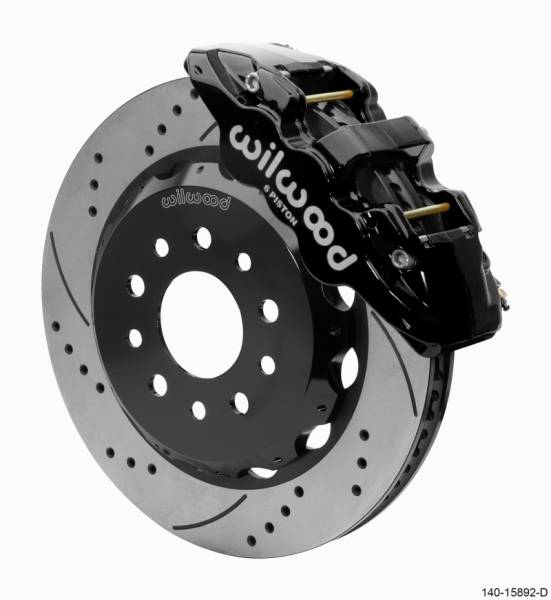 Wilwood - Wilwood AERO6 Front Hat Kit 14.00 Black 2018-Up Jeep JL SRP w/Lines - 140-15892-D
