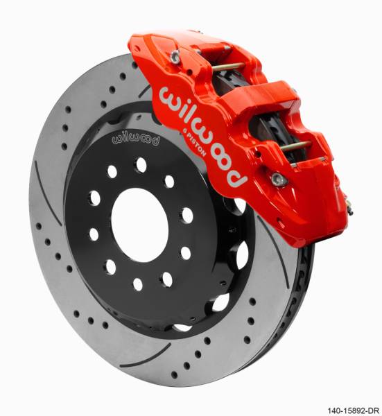 Wilwood - Wilwood AERO6 Front Hat Kit 14.00 Red 2018-Up Jeep JL SRP w/Lines - 140-15892-DR