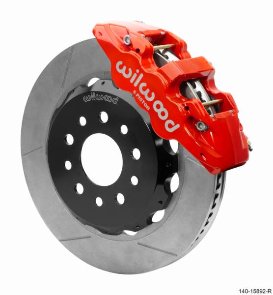 Wilwood - Wilwood AERO6 Front Hat Kit 14.00 Red 2018-Up Jeep JL w/Lines - 140-15892-R