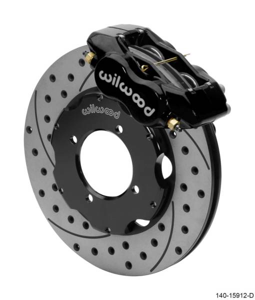 Wilwood - Wilwood Dynalite Front Big Brake Kit 11.00in SRP Drilled & Slotted Rotors - Black - 140-15912-D