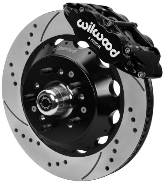 Wilwood - Wilwood 70-81 FBody/75-79 A&XBody FNSL6R Frt BBK 14in D/S Rtr Blk Calipers Use w/ Pro Drop Spindle - 140-15983-D