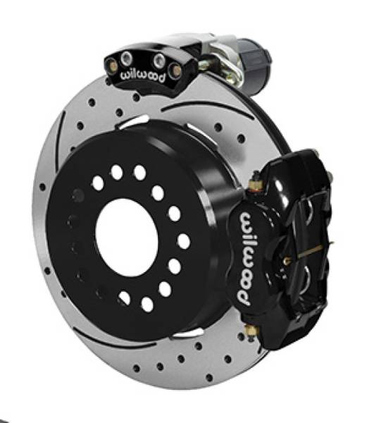 Wilwood - Wilwood Forged Dynalite Rear Electronic Parking Brake Kit -Black Powder Coat Caliper - SRP D/S Rotor - 140-16164-D