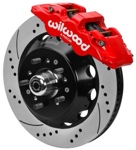 Wilwood - Wilwood Aero6 Big Brake Front Kit 14.00in D/S Red 67-69 Chevrolet Camaro w/ Wilwood AFX Pro Spindle - 140-16209-DR