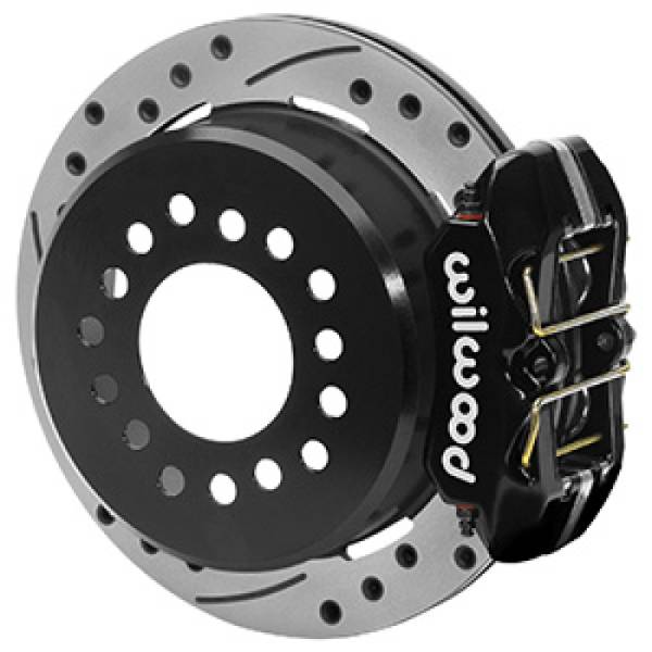 Wilwood - Wilwood Ford Explorer 8.8in Rear Axle Dynapro Disc Brake Kit 11in Drilled/Slotted Rotor -Blk Caliper - 140-16406-D
