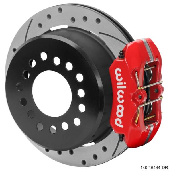 Wilwood - Wilwood Chevrolet 7-5/8in Rear Axle Dynapro Disc Brake Kit 11in Drilled/Slotted Rotor -Red Caliper - 140-16444-DR