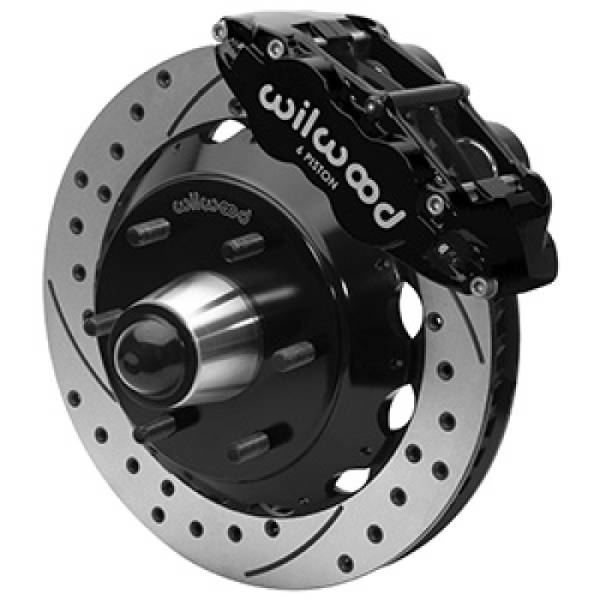 Wilwood - Wilwood 63-87 C10 CPP Spindle FNSL6R Front BBK 13in Drilled/Slotted 6x5.5 BC - Black - 140-16457-D
