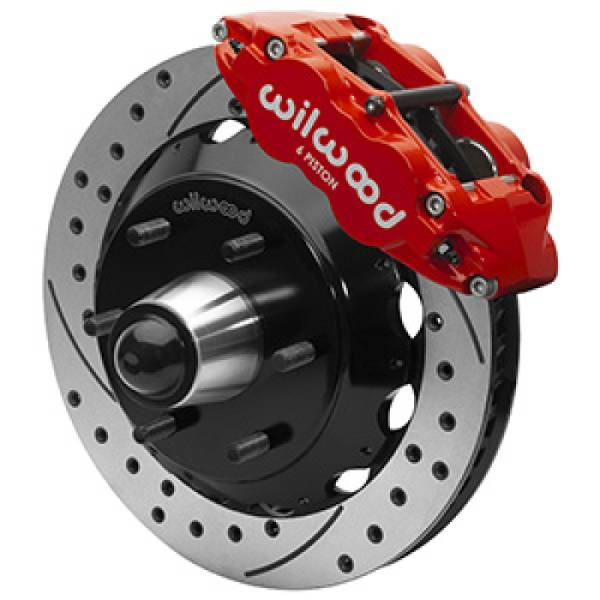 Wilwood - Wilwood 63-87 C10 CPP Spindle FNSL6R Front BBK 13in Drilled/Slotted 6x5.5 BC - Red - 140-16457-DR