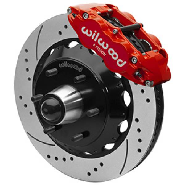 Wilwood - Wilwood 63-87 C10 FNSL6R Front Big Brake Brake Kit 14in drill/slot 6x5.5 BP for drop spindles - Red - 140-16458-DR