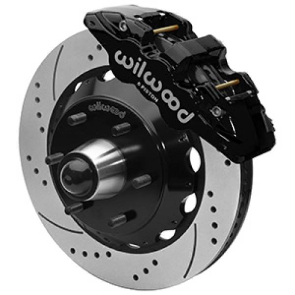 Wilwood - Wilwood 63-87 C10 CPP Spindle AERO6 Front BBK 14in Drilled/Slotted 6x5.5 BC - Black - 140-16459-D