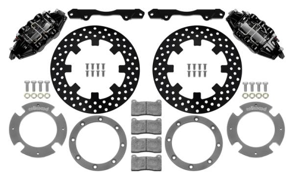 Wilwood - Wilwood 17-21 Can-Am X3RS Black 6-Piston Front Kit 11.25in - Drilled Rotors - 140-16628-D