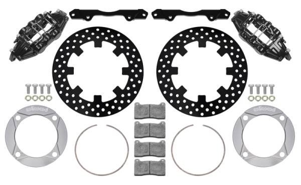 Wilwood - Wilwood 2014+ Polaris RZR XP 1000 Front Kit 11.25in Drilled - Black - 140-16632-D