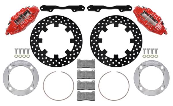 Wilwood - Wilwood 2014+ Polaris RZR XP 1000 Front Kit 11.25in Drilled - Red - 140-16632-DR