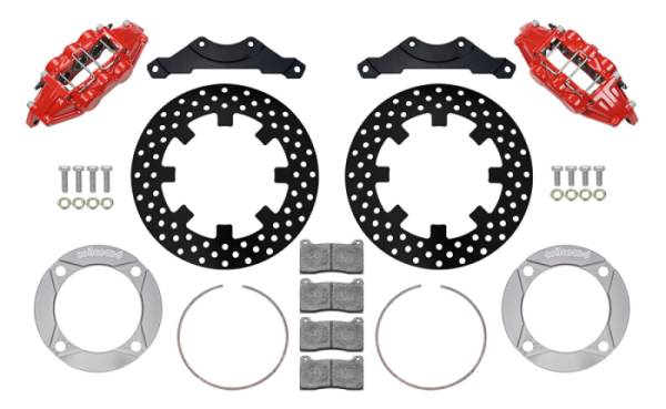 Wilwood - Wilwood 2014+ Polaris RZR XP 1000 Rear Kit 11.25in Drilled - Red - 140-16633-DR