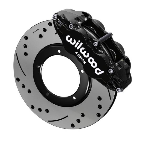 Wilwood - Wilwood 69-83 Porsche 911 Front Superlite Brake Kit 3.5in MT Drilled & Slotted - Black - 140-16679-D