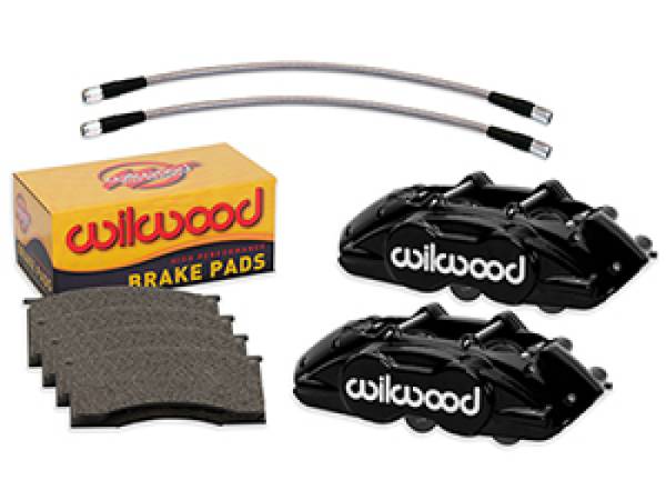 Wilwood - Wilwood 65-67 Ford Mustang D11 Calipers w/ Pads & Lines - Black - 140-16799-BK