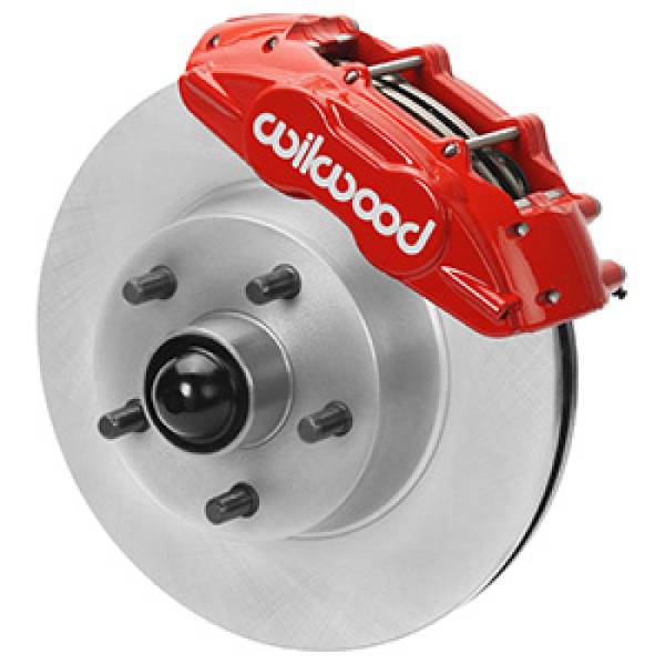 Wilwood - Wilwood 65-67 Ford Mustang D11 11.29 in. Vtd. Brake Kit w/ Flex Lines (Red) - 140-16801-R