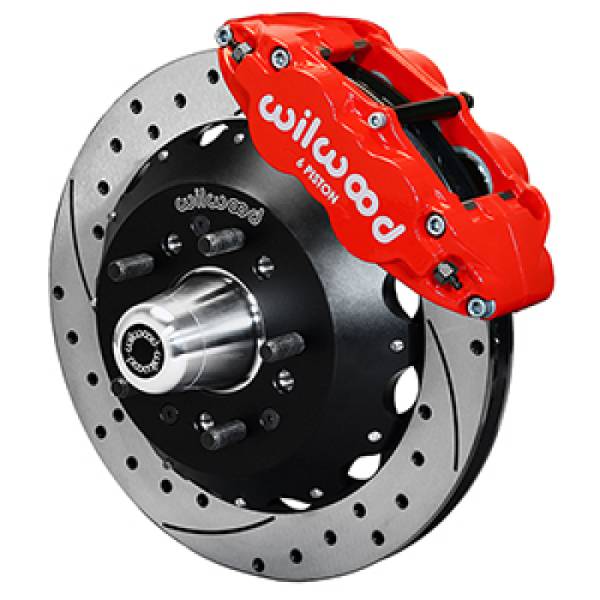 Wilwood - Wilwood 55-57 Chevy Bel Air Superlite 6R Kit, 5 x 4.50in/4.75in Hub - 12.88in D&S Rotor - Red - 140-16908-DR