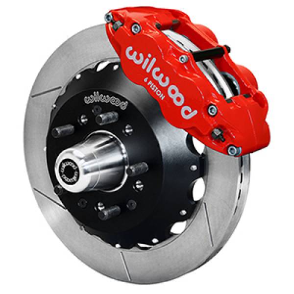 Wilwood - Wilwood 55-57 Chevy Bel Air Superlite 6R Kit, 5 x 4.50in/4.75in Hub - 12.88in Slotted - Red - 140-16908-R