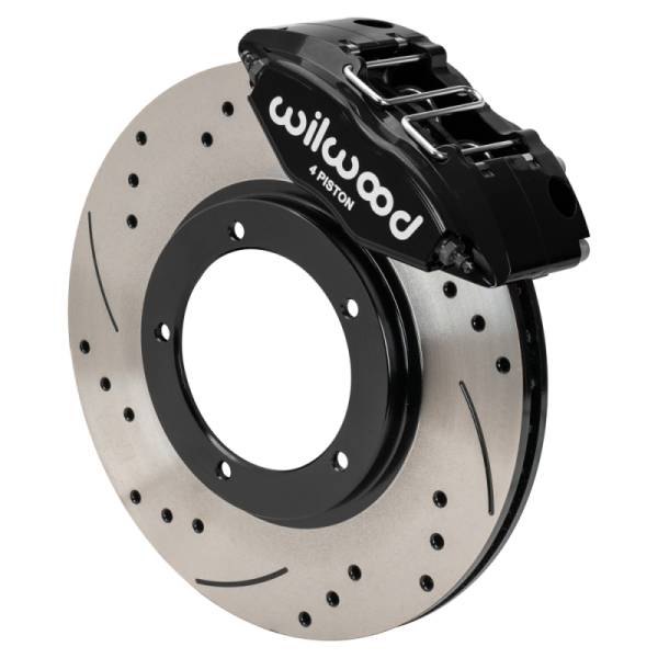 Wilwood - Wilwood 69-74 Porsche 911 Front Powerlite Brake Kit 3in MT Drilled & Slotted - Black - 140-16946-D