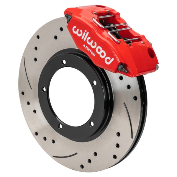 Wilwood - Wilwood 69-74 Porsche 911 Front Powerlite Brake Kit 3in MT Drilled & Slotted - Red - 140-16946-DR