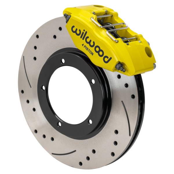 Wilwood - Wilwood 69-74 Porsche 911 Front Powerlite Brake Kit 3in MT Drilled & Slotted - Yellow - 140-16946-DY