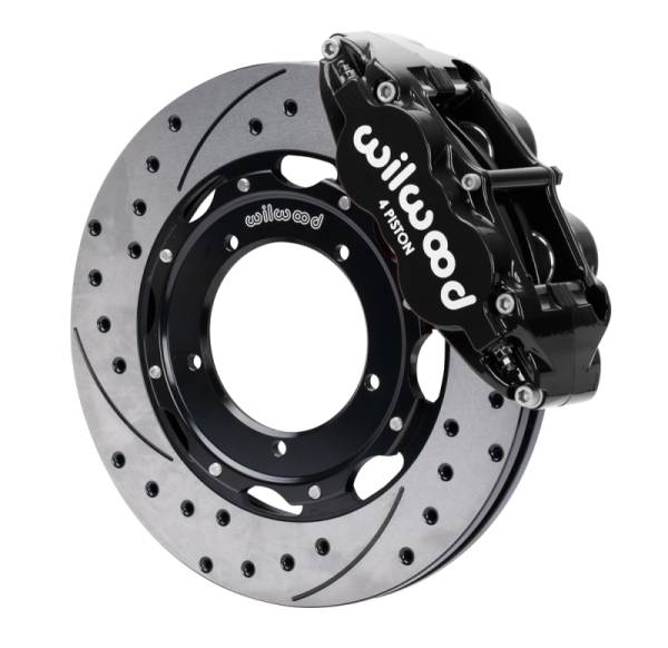 Wilwood - Wilwood 69-89 Porsche 911 Front Superlite Brake Kit 3.5in MT Drilled & Slotted Face - Black - 140-16947-D